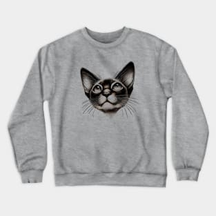 Cute Cat Line Art Design Crewneck Sweatshirt